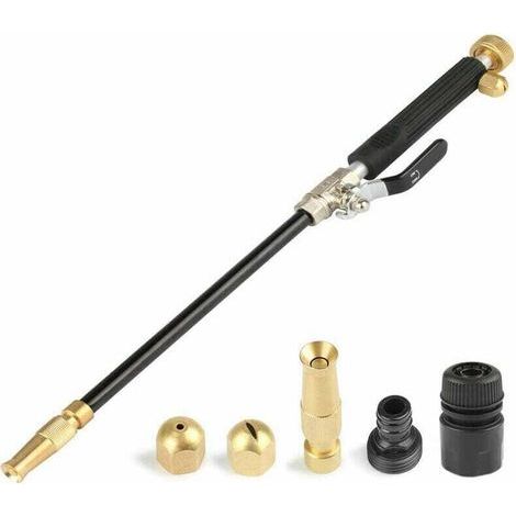 Haute Pression de Jet d'Eau Pistolet Nettoyeur Voiture Lance de Lavage Haute Pression avec Laiton Standard Tuyau d'arrosage Extrémité Rondelle 2 Buses en Laiton pour Vitres de Voiture