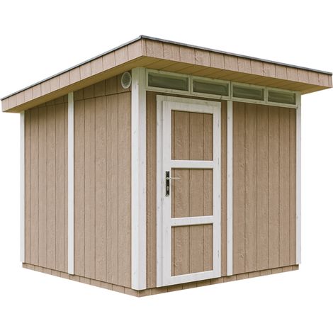 Caseta de jardín de CALIDAD PREMIUM 5,9m²-L279xW293cm - con Suelo,Baldosas Bituminosas y Pintura - Construcción con paneles LP Smartside - Cobertizo jardín exterior TIMBELA M903 - Terra Brown (1/5)