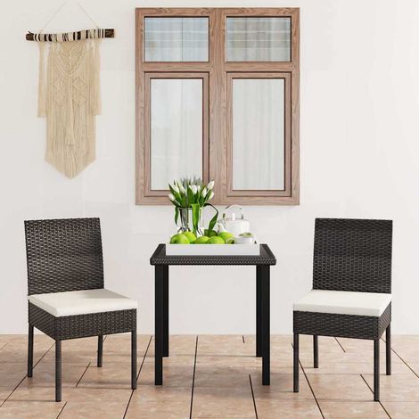 vidaXL Conjunto de comedor de jardín 3 piezas ratán sintético negro (1/5)