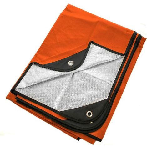 Couverture de survie thermique ultra-résistante - idéale pour le camping, la chasse, etc. - 1 pièce, 210 × 150 cm, orange