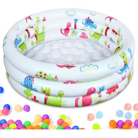 Kinderschwimmbecken, aufblasbares Kinderschwimmbecken, aufblasbares Baby-Planschbecken, aufblasbares Planschbecken, Ø 90 x 22 cm rundes aufblasbares Schwimmbecken, aufblasbare Babybadewanne für Kinder