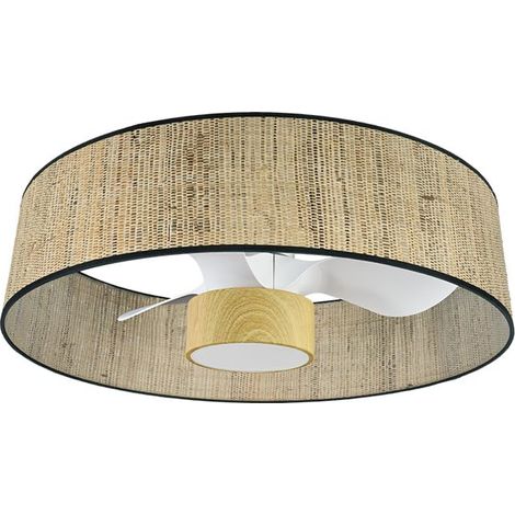 Ventilateur DC 24W 70D, 3 pales, 6 vitesses, 2390 lm, 3 couleurs, télécommande, mémoire et minuterie, idéal pour climatisation et confort. (1/5)