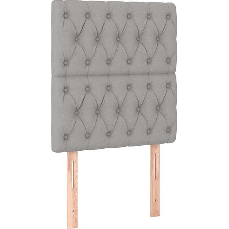 Maison Exclusive - Cabecero de cama gris claro 80x7x118/128 cm Te (1/5)