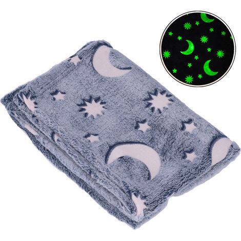 Couverture polaire luminescente douce et chaude pour lit, canapé ou divan - Bleu poussière, toutes saisons (1/5)