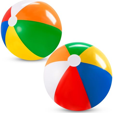 Paquete de 2 pelotas de playa inflables de 50 cm (20 pulgadas): juguetes de piscina, pelotas de playa inflables grandes, juegos acuáticos de piscina, pelota de playa arcoíris clásica.