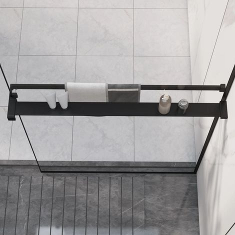 Estante para pared de ducha aluminio negro 80 cm vidaXL (1/5)
