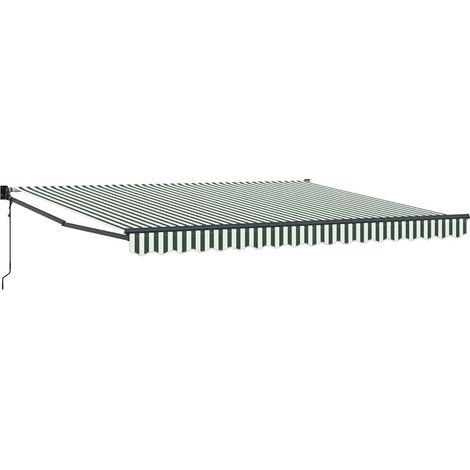 Maison Exclusive - Tenda da Sole Verde e Bianco 400 × 300 cm Poliestere e Metallo (1/5)