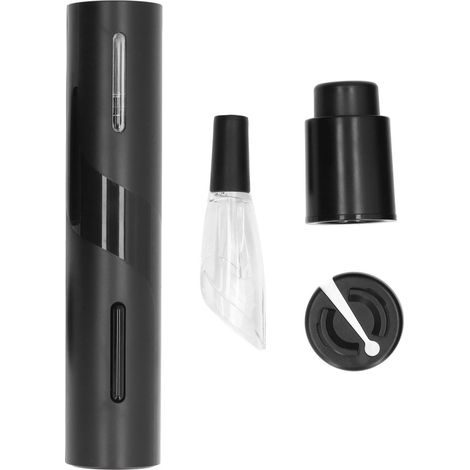 Ouvre-bouteille électrique à piles avec tire-bouchon, coupe-capsule et carafe à bouchon. (1/5)