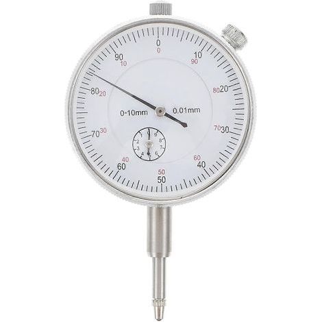 UEETEK 1PC Indicateur à cadran mécanique, sonde, jauge de test à cadran, plage 0-10 mm, indicateur de test à cadran (argenté)-Silver (1/4)