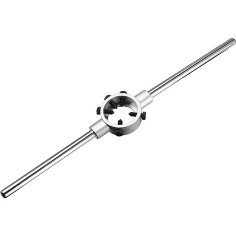 Porte-filière Manuel - 1 Pièce - Acier Trempé Chromé - Réglable M24-M27 et 36-55mm - Pour Filetage Métrique Professionnel - Longueur 480mm (1/4)