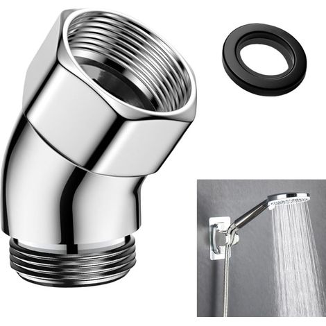 Adaptateur de Douche 135°, Raccord Coudé pour Pommeau de Douche, Raccord de Douche Pluie, Connecteur Douchettes, Connecteur avec Joint d’Étanchéité, Extension pour Tuyau, Robinet (1/5)