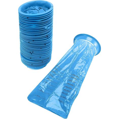 Lot de 45 sacs à vomi de 1000 ml, bleus, pour les voyages en voiture.
