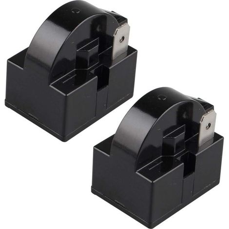 Lot de 2 relais de démarrage PTC 15 Ohm 220 V à une broche PTC pour réfrigérateur congélateur et compresseur Noir(1 pied) (1/4)