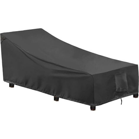 Housse de chaise longue de jardin 2 pièces, Tissu Oxford 400D, Coupe-Vent, Anti-UV Housse de Protection Transat Bain de Soleil avec Grilles D'aération, Housse de Chaise Longue de Patio (208x76x79/41cm (1/5)