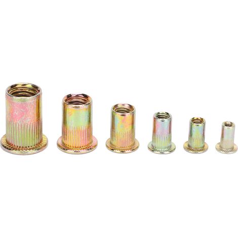 200-teiliges Set verzinkter Flachkopf-Nietmuttern für vertikale Zugnieten M3–M10 (metrisch) (1/5)