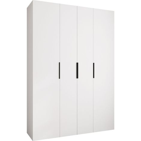 Armario Hartford 574, Blanco, 246x170x52cm, Puertas de armario: Con bisagras, Número de estantes: 12