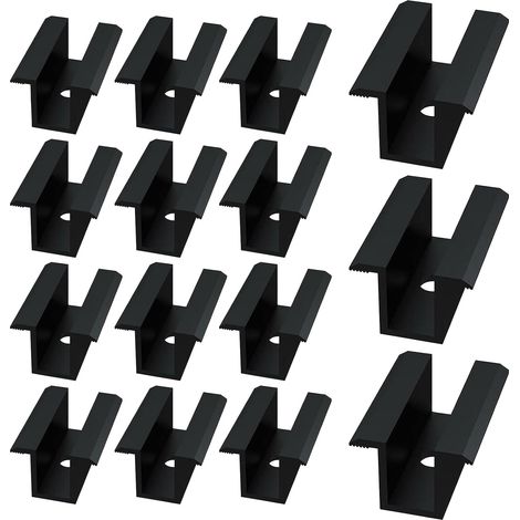 CCYKXALot de 10 Pinces à Balai Murales en Alliage de Zinc Argenté, Clips à Ressort pour Organiser Outils à Manche, Installation Murale Facile pour Placard (1/5)