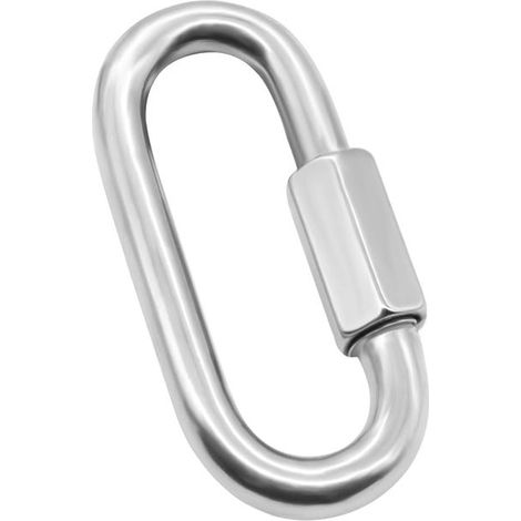 Paquete de 1 mosquetón de enlace rápido en forma de D M12 de alta resistencia, conectores de cadena de seguridad para acampar y hacer senderismo (1/5)