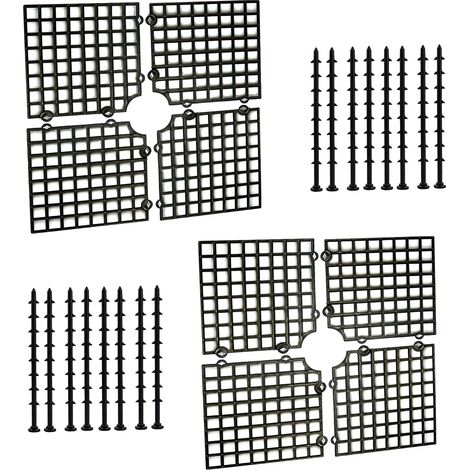 Grille Protection Pot Fleurs Cache - Découpables Protecteur Aavec Piquets pour L'Intérieur et L'Extérieur Protéger Les Enfants Animaux Domestiques, 30x30cm, 2 Pièces, Noir (1/5)