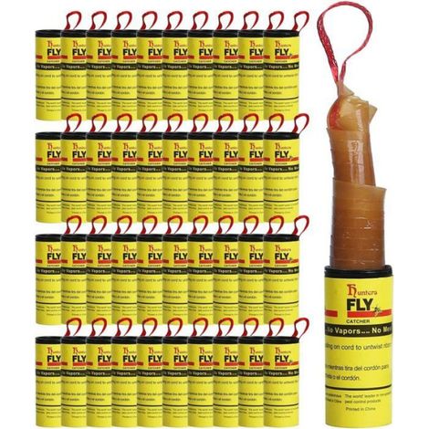 Piège Anti Moucherons - Papier Attrape-Mouches Adhésif Non Toxique - Pour Intérieur et Extérieur - Lot de 40 Pièces de 76 cm (1/5)