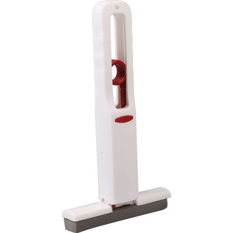 Mini balai à franges portable auto-essoreur, utilisable à sec et humide, facile à utiliser, résistant et absorbant, idéal pour la salle de bain et la cuisine, avec un manche et 3 têtes de balai. (1/5)