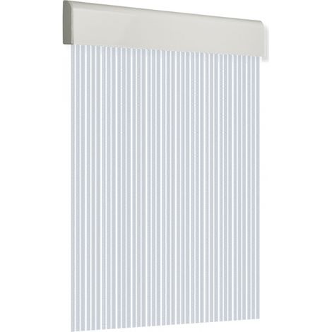 Cortina para puerta 120x210cm plana tosca "Nº16" color cristal-blanco (1/3)