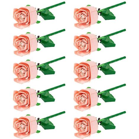 Blocs de construction pour bouquet de roses romantiques, modèle éternel rose-- (1/5)