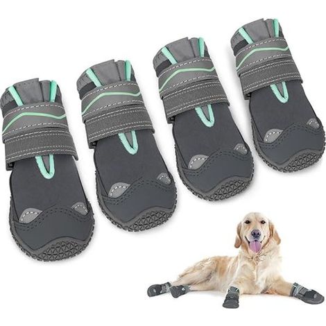 Chaussures pour chien avec protection des pattes, lot de 4, respirantes, avec semelle antidérapante et fermeture Velcro réfléchissante ajustable, adaptées aux chiens de petite, moyenne et grande taill