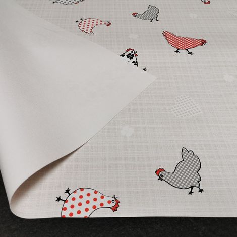 Nappe Toile cirée PVC sur Mesure, Tailles et Motifs au Choix, toile cirée pour Tables intérieures et extérieures - 140 x 250cm - Plumes.