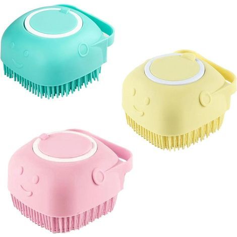 3ensemble de brosses à shampoing pour animaux-Brosse pour bain moussant-distributeur de savon-matériau en silicone-Avec poignée (1/5)