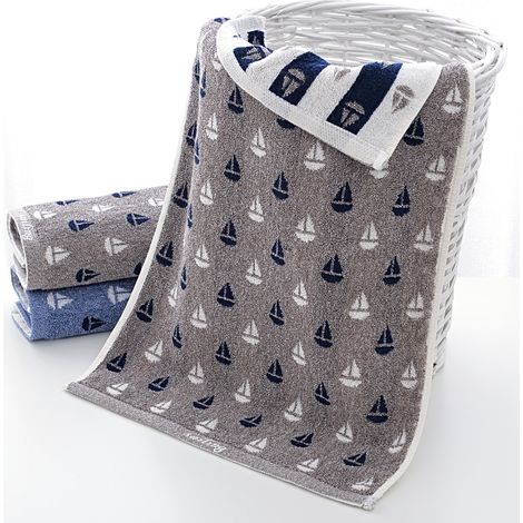 Serviette de bain en coton épais, douce et absorbante (1 pièce) - Marron « Smooth Sailing » (1/3)