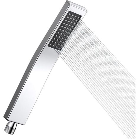 Pommeau de douche haute pression avec buse autonettoyante en silicone et acier inoxydable 304, adapté à une utilisation dans une salle de bain domestique.
