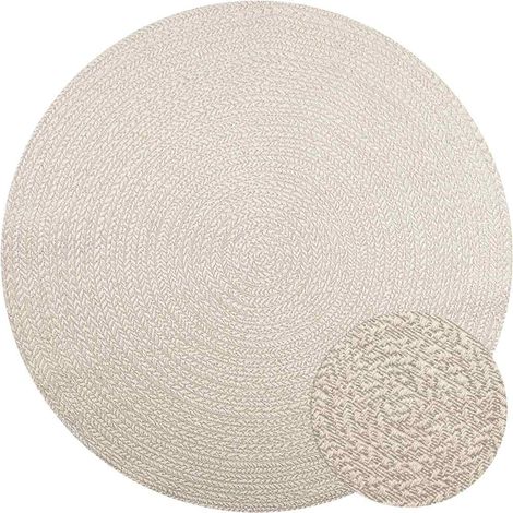 Teppich ZIZUR Creme Ø 200 cm Jute-Optik Indoor und Outdoor (1/5)