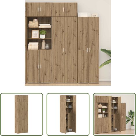 vidaXL Wohnzimmer - Aufbewahrungsschrank 3 pcs Artisan-Eiche (1/5)
