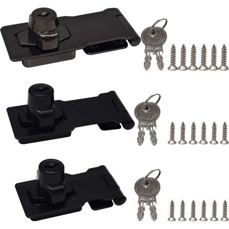 Pieces Zinc Alloy Locking Hasp Padlock Drawer Cabinet Locks Door Bolt Latch Buckle with Padlock and Key Locking Hasp for Doors Cupboards Drawers (1/5)