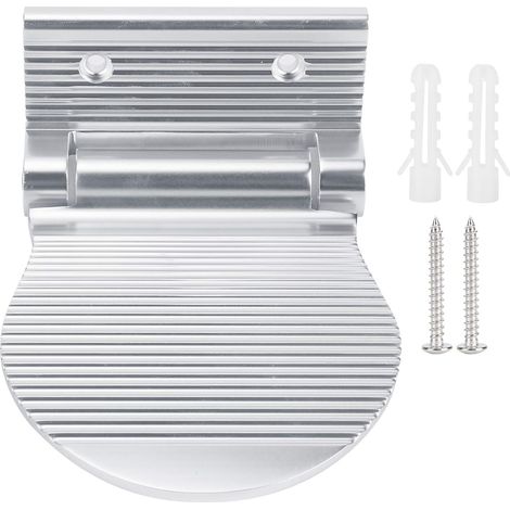 Repose-pieds de douche, repose-pieds, espace de fixation murale en aluminium, pédales de salle de bain antidérapantes pour entrée de couloir (pédales de salle de bain argentées (perforées))