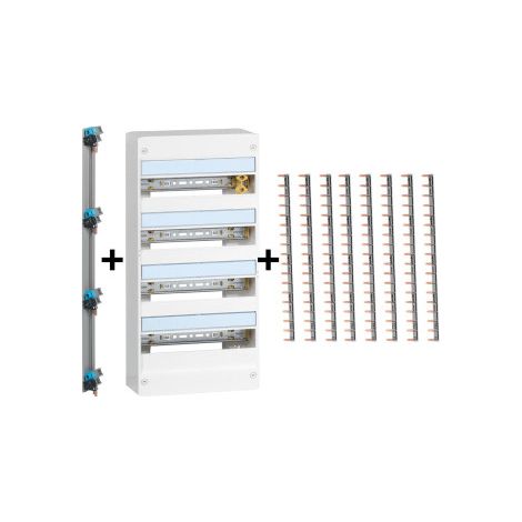 Legrand - DRIVIA - Coffret 4 rangu00e9es - 13 modules + Peigne V et H - Ref. : 401214+405002+404926x8 (1/5)