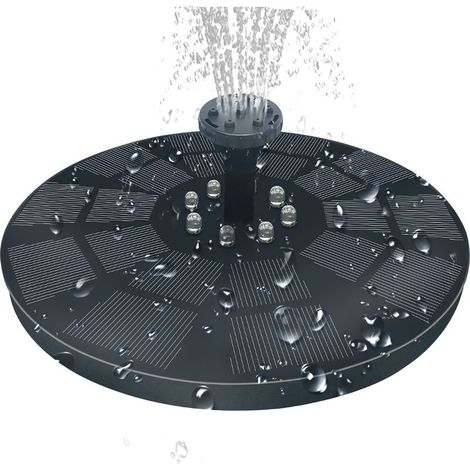 Fontaine Solaire 3W Fontaine Solaire Exterieure de Jardin, Fontaine Solaire Extérieur avec 7 Buses, Pompe Bassin Solaire pour Bain d'oiseaux, Étang, Piscine, Patio, Décoration de Jardin (1/5)