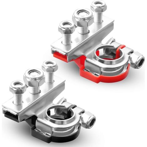 1 Paire Connecteur de Borne de Batterie 12V, Supérieure de Batterie de Loisir 3 Voies, Coupe Circuit Batterie en Laiton à Serrage Sécurisé pour Voitures pour Voiture/Moto/Camion/Navire (1/5)