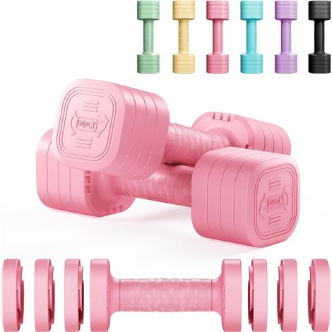 Lot de 2 Haltères Musculation Réglable Quadrilatère 2,5kg 5kg (1/5)