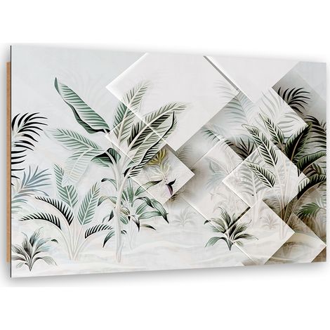 Quadro deco panel, Foglie 3D verdi - 100x70 (1/5)