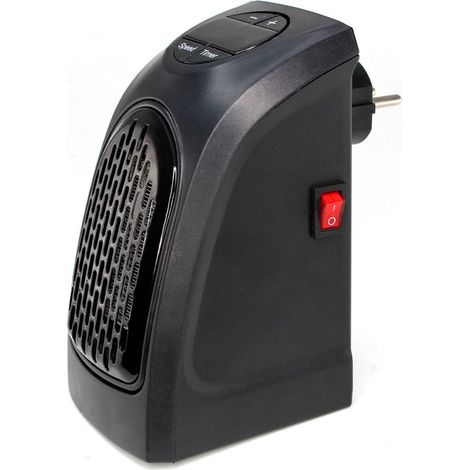 Chauffage céramique soufflant 400W Fishtec, thermostat digital 15-32°C, pour pièces jusqu'à 23 m², fiche orientable 180° (1/5)