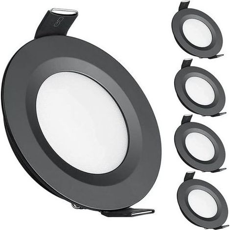 Lot de 4 spots LED encastrables 12V – Trou 58-65mm – 3W 3200K blanc chaud – Dimmable avec variateur PWM – Pour camping-car et bateau (1/5)