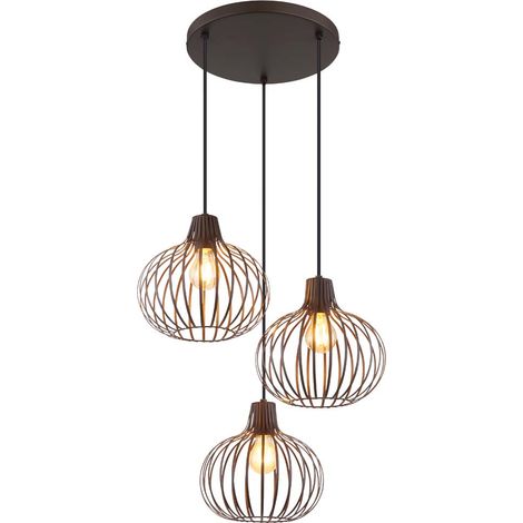 Pendelleuchte Hängeleuchte Deckenleuchte Metall rostfarben dimmbar H 120 cm