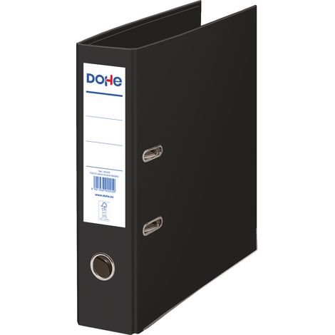 Dohe file ecofile folio 320x285mm - carton rigide doublé - œillet, rado, porte-cartes adhésif - coin métallique - mécanisme à levier de - couleur noir