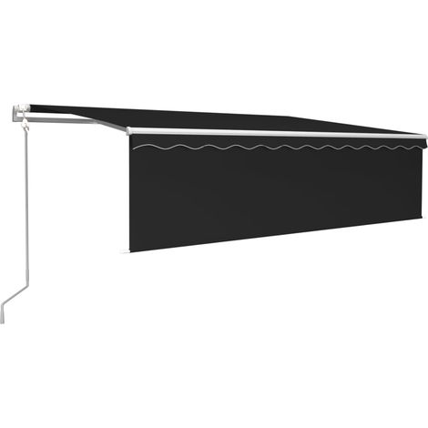 Auvent Marquise rétractable automatique avec store, Store Banne pour Jardin Balcon Terrasse, 5x3 m Anthracite OIB8809E (1/5)