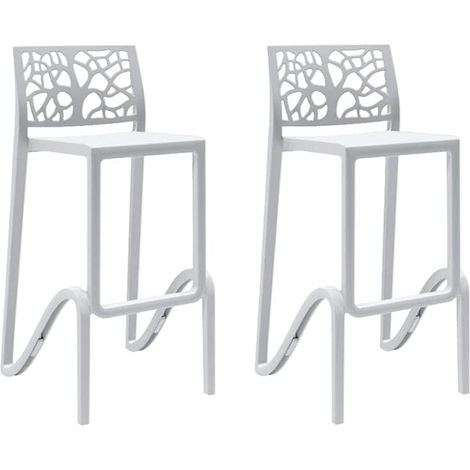 Tabouret Haut empilable pour intérieur et extérieur en polypropylène Teti Zefiro Blanc (1/5)