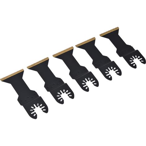 5 lames d'outil oscillant universelles pour scie, allongées, de type H, bimétalliques, plaquées titane, 1‑3/4 po (1/5)