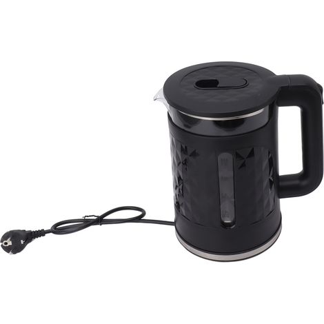 Bouilloire électrique 2000 W, arrêt automatique, protection contre la surchauffe, double paroi, 2,3 L, prise UE 220 V, noire (1/5)