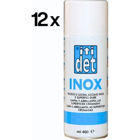 Itidet Inox Spray 400ml x 12pz, Pulisce Lucida Superfici Acciaio Inox Alluminio